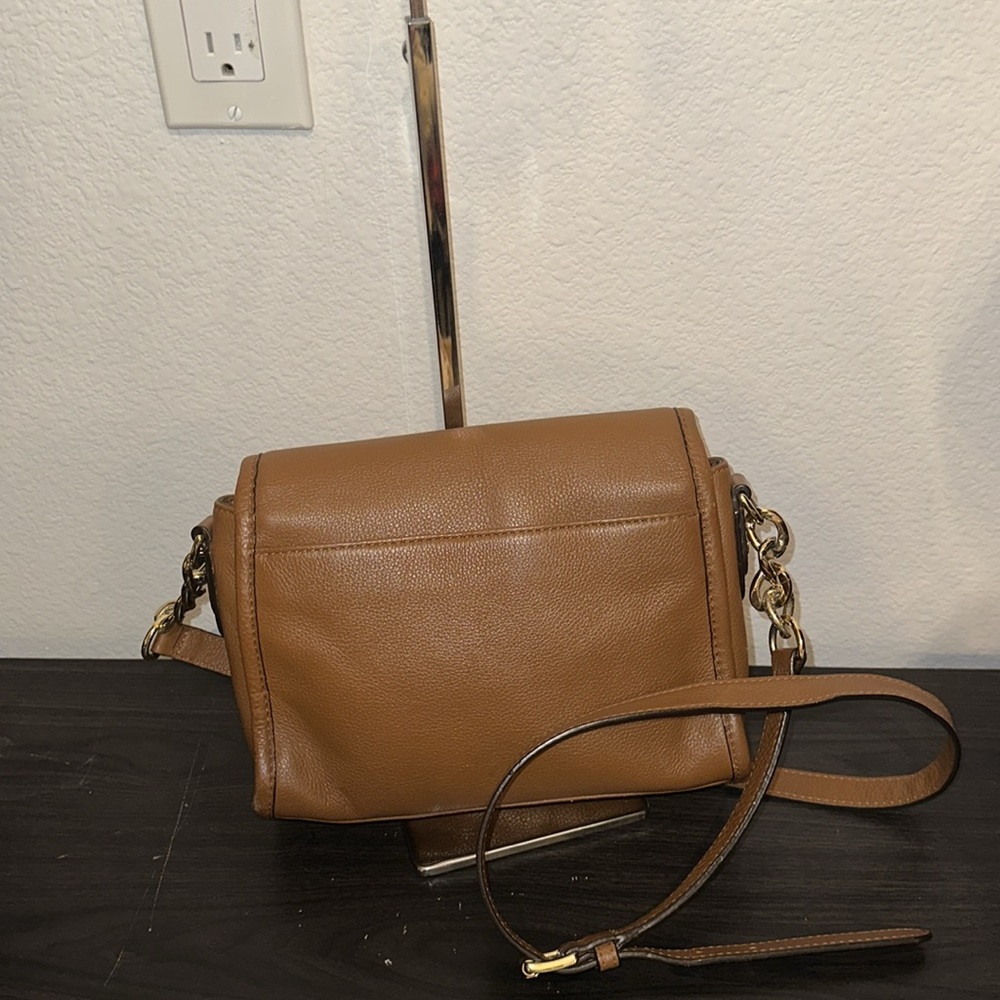 Michael Kors MARGO Leather Messenger Crossbody Bag Brown - Picture 6 of 13